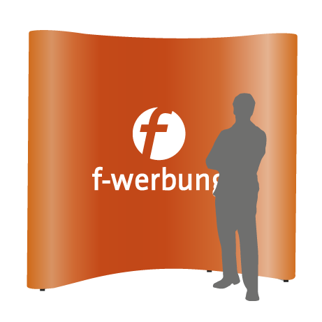 Pop-Up Faltwand | 3 x 3 Felder gebogen | einseitig bedruckt