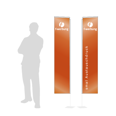 Beachflag Rechteck Austauschdruck | Small (200 cm) | beidseitig bedruckt