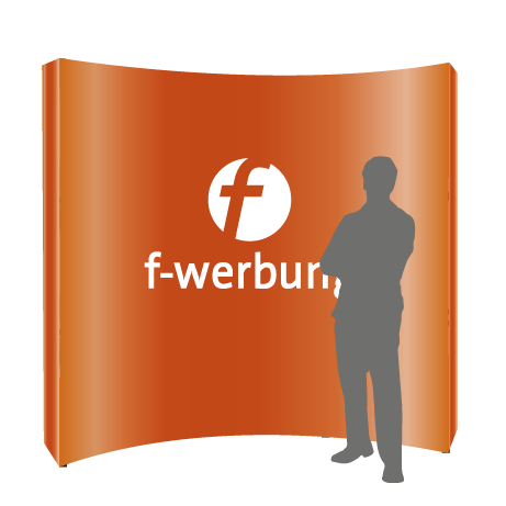 Textilfaltwand | 3 x 3 Felder gebogen | einseitig bedruckt