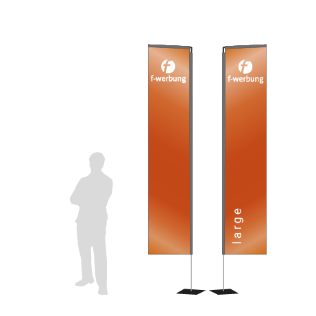 Beachflag Rechteck | Large (400 cm) | beidseitig bedruckt