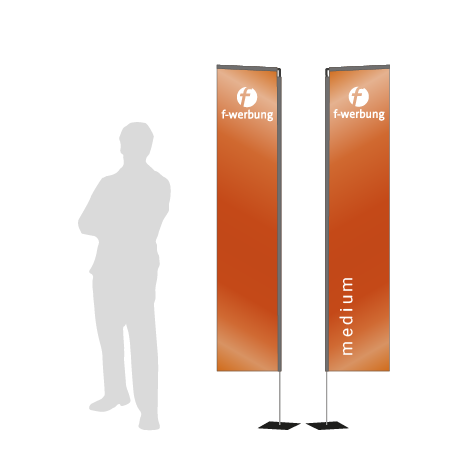 Beachflag Rechteck | Medium (300 cm) | beidseitig bedruckt