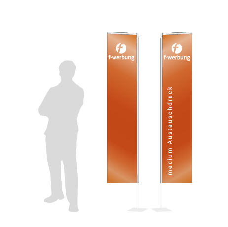 Beachflag Rechteck Austauschdruck | Medium (300 cm) | beidseitig bedruckt
