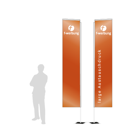 Beachflag Rechteck Austauschdruck | Large (400 cm) | beidseitig bedruckt